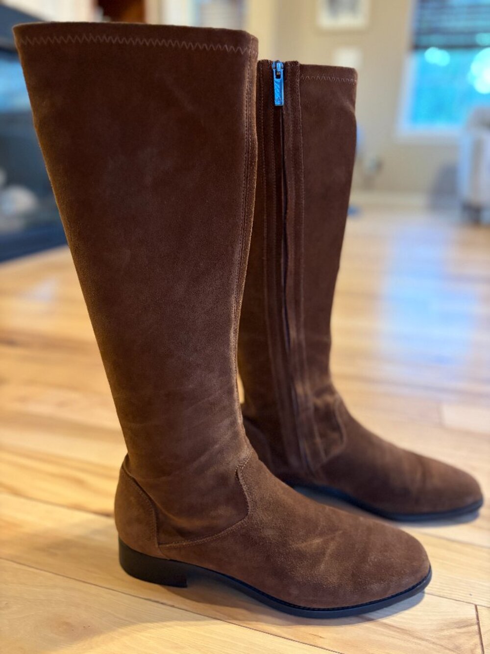 Aquatalia Sabrena Brandy Suede Tall Boot Size 11 M Excellent Condition
